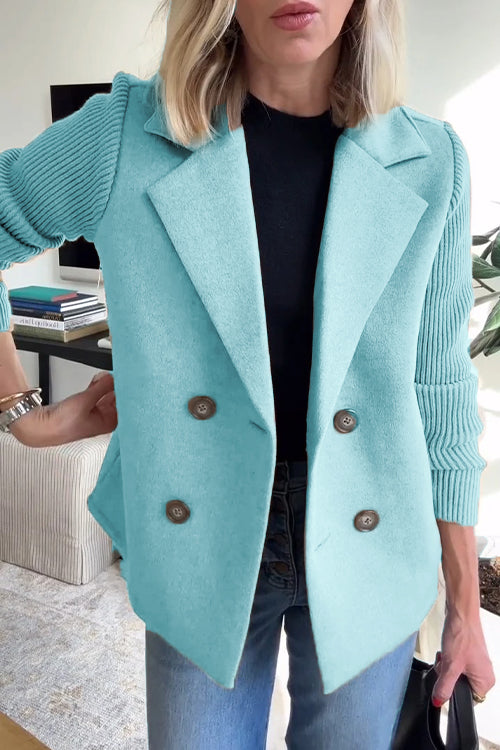 Leanor - Timeless Knit-Sleeve Blazer