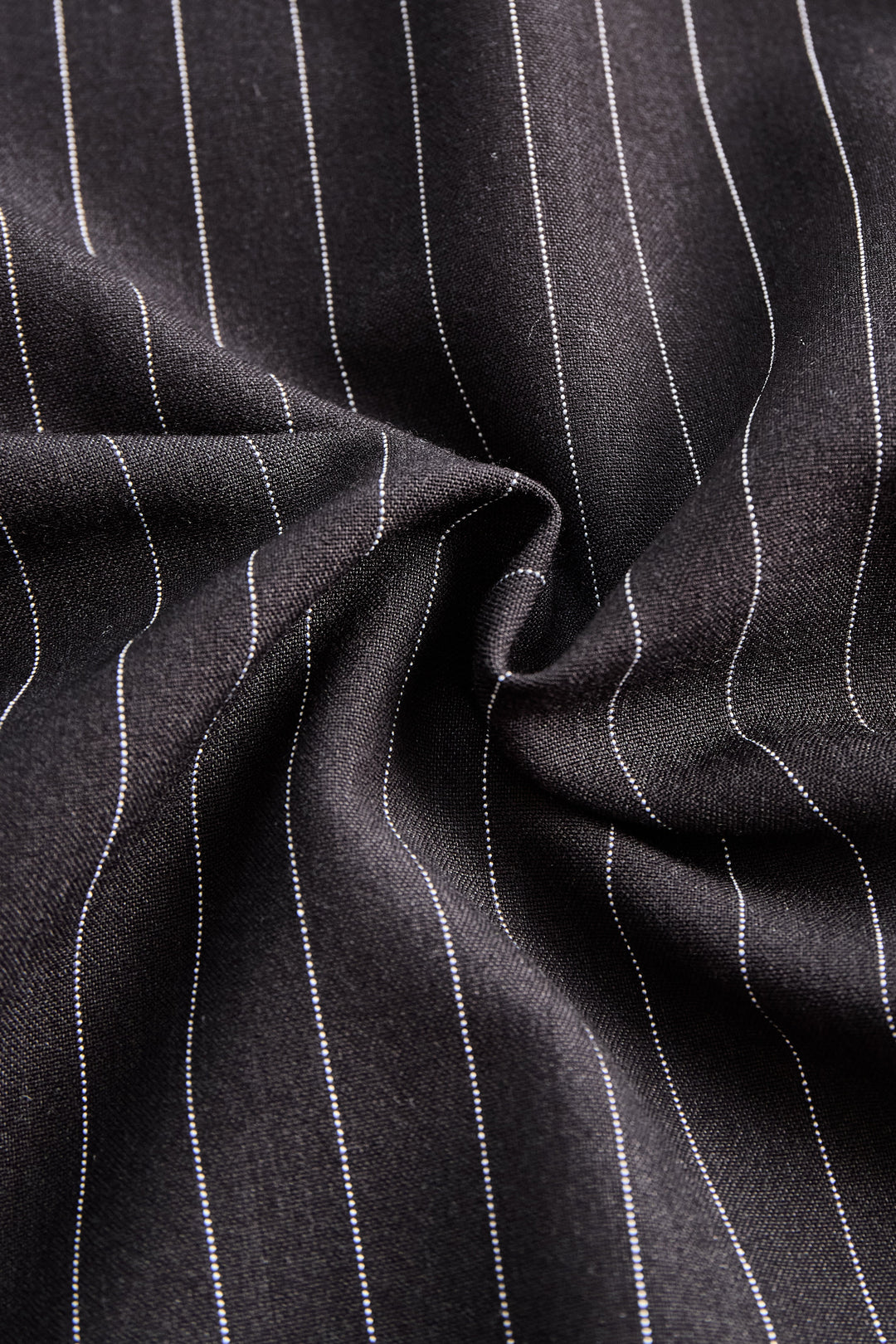 Pinstripe Top With Contrast Collar And Button Front